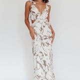 Second Chances Ruffle Trim Maxi Dress Mocha