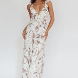 Second Chances Ruffle Trim Maxi Dress Mocha