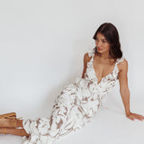 Second Chances Ruffle Trim Maxi Dress Mocha