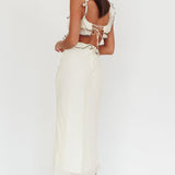 Second Chances Ruffle Trim Maxi Dress Contrast Cream