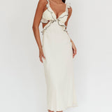 Second Chances Ruffle Trim Maxi Dress Contrast Cream