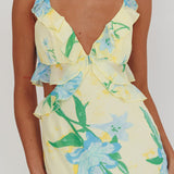 Second Chances Ruffle Trim Maxi Dress Lily Blue