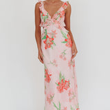 Second Chances Ruffle Trim Maxi Dress Lily Orange