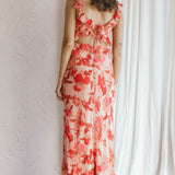 Second Chances Ruffle Trim Midi Dress Floral Pink