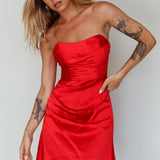 Tamia Strapless Mini Dress Cherry