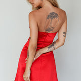 Tamia Strapless Mini Dress Cherry