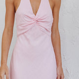 Coastal Charm Twist Back Maxi Dress Pink