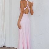 Coastal Charm Twist Back Maxi Dress Pink