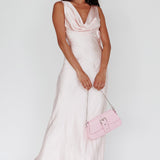 Cassiopeia Open Back String Tie Maxi Dress Powder Pink