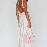 Cassiopeia Open Back String Tie Maxi Dress Powder Pink
