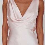 Cassiopeia Open Back String Tie Maxi Dress Powder Pink