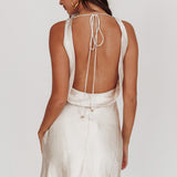 Cassiopeia Open Back Mini Dress Champagne