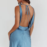 Cassiopeia Open Back Mini Dress Ocean