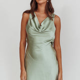 Cassiopeia Open Back Mini Dress Sage