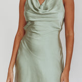 Cassiopeia Open Back Mini Dress Sage