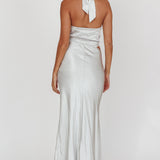 Cassiopeia Cowl Halter Neck Cut Out Maxi Dress Opal