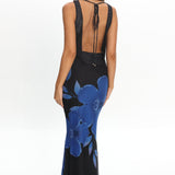 Cassiopeia Open Back Maxi Dress Hibiscus Blue