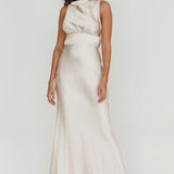 Isabella Satin Maxi Dress Champagne