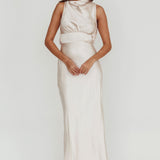 Isabella Satin Maxi Dress Champagne