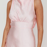 Isabella Satin Backless Maxi Dress Pink