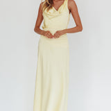 Isabella Open Cowl Back Maxi Dress Butter