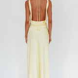 Isabella Open Cowl Back Maxi Dress Butter