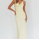 Isabella Open Cowl Back Maxi Dress Butter
