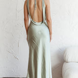 Cassiopeia Open Back Maxi Dress Pistachio