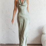Cassiopeia Open Back Maxi Dress Pistachio