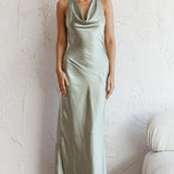 Cassiopeia Open Back Maxi Dress Pistachio