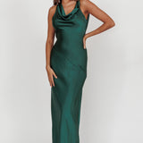 Cassiopeia Open Back Maxi Dress Forest Green