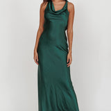 Cassiopeia Open Back Maxi Dress Forest Green