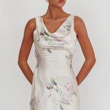 Isabella Satin Backless Mini Dress Butter