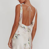 Isabella Satin Backless Mini Dress Butter