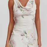Isabella Satin Backless Mini Dress Butter