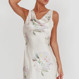 Isabella Satin Backless Mini Dress Butter