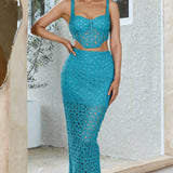 Milano Crochet Lace Crop Top Green