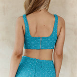 Milano Crochet Lace Crop Top Green