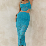 Milano Crochet Lace Crop Top Green