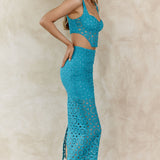 Milano Crochet Lace Crop Top Green