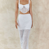 Milano Crochet Lace Crop Top White