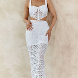 Milano Crochet Lace Crop Top White