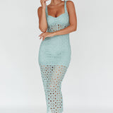 Milano Crochet Lace Midi Dress Sage