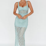 Milano Crochet Lace Midi Dress Sage