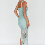 Milano Crochet Lace Midi Dress Sage