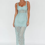 Milano Crochet Lace Midi Dress Sage