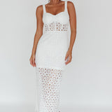 Milano Crochet Lace Midi Dress White