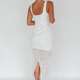 Milano Crochet Lace Midi Dress White