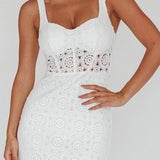 Milano Crochet Lace Midi Dress White