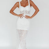 Milano Crochet Lace Midi Dress White